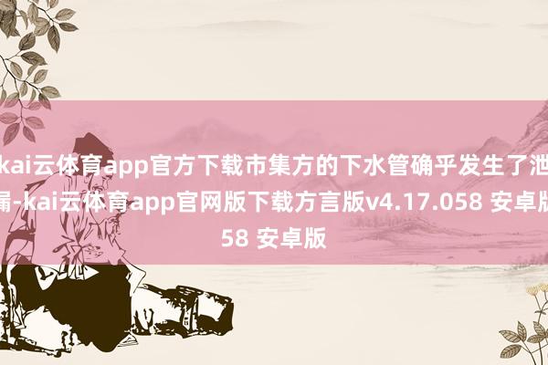 kai云体育app官方下载市集方的下水管确乎发生了泄漏-kai云体育app官网版下载方言版v4.17.058 安卓版
